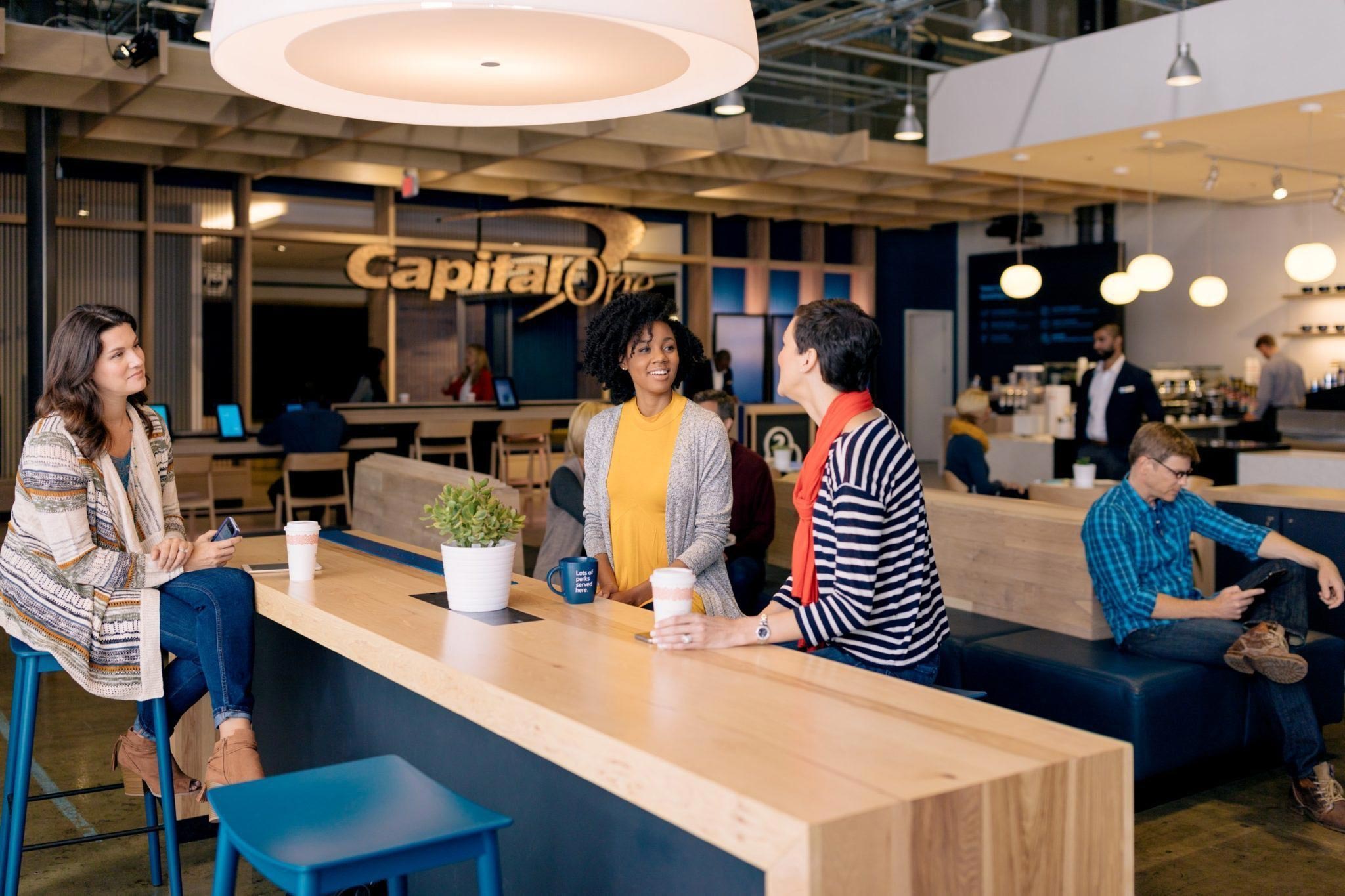 Capital One new experiential strategy bank branch rebrand interior design and innovation lifestyle concepts Capital One new experiential strategy bank branch rebrand interior design and innovation lifestyle concepts