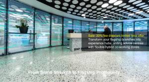 Flagship bank work design BNP Paribas Fortis Bank Reception View - Transform your flagship branches 