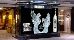 Beluga Vodka Media Advertising - Vitrine Ice Sculpture