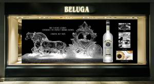 Beluga Vodka Media Advertising - Vitrine Ice Sculpture