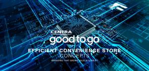 The AI image displays an advertisement for Centra, a retail platform, promoting efficient convenienc