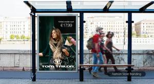 Tom Taylor woman bus stop media advertising promotion – Knitted woollen scarf