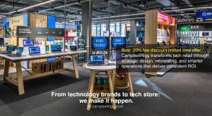 Elgiganten city store interior laptop merchandisng and branding and branding - CampbellRigg transfor