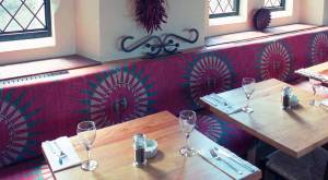 Firehouse rustic hi-tech hacienda style innovative interior design seating area