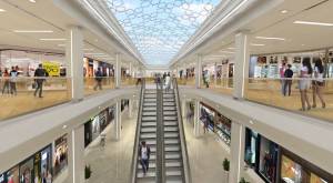 İçerenköy Plaza Istanbul, Turkey – Visual of mall escalators, geodesic roof light architecture and i