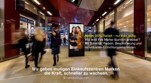 Digitales Werbesystem für Einkaufszentren. Wie wird Ihre Marke räumlich erlebbar? Mit Tonalität, Far