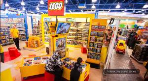 Lego play zone at the Detskiy Mir toy store Moscow  
