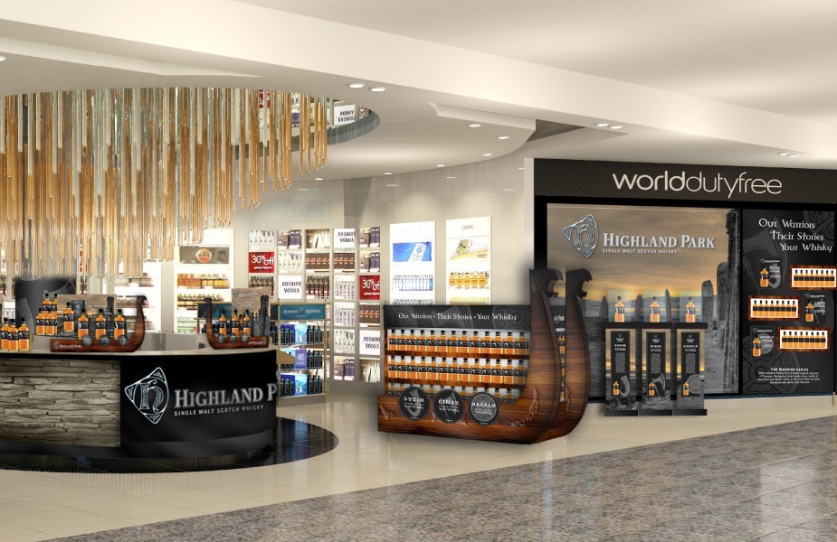 Highland Park Whisky branding for - Our Warriors Their Stories Your Whisky visual at Heathrow Terminal 5 Highland Park Whisky branding for - Our Warriors Their Stories Your Whisky visual at Heathrow Terminal 5