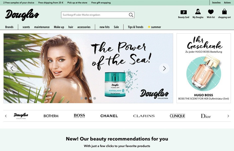 A design agency review for health & beauty retail pioneer, Douglas Germany internet site