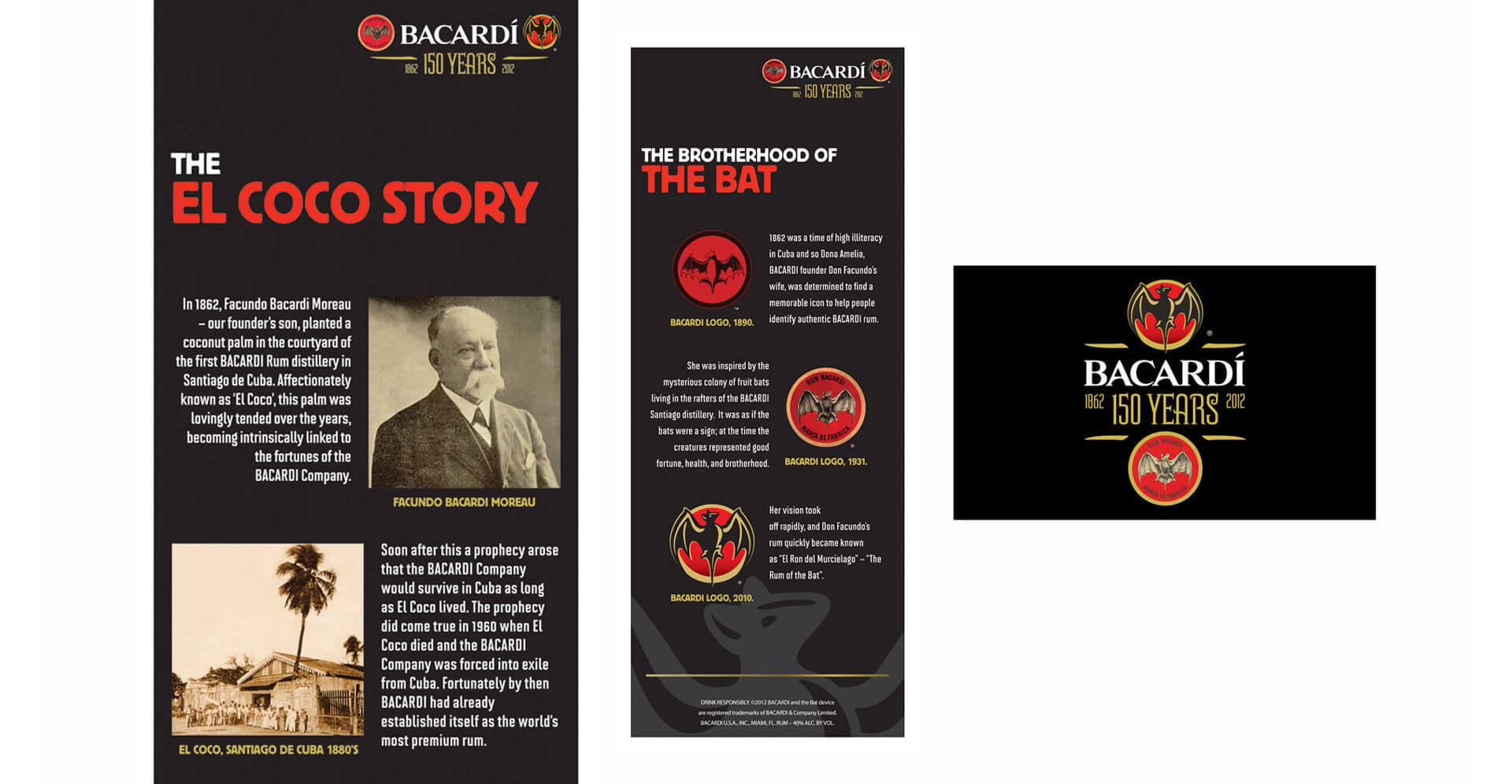 Bacardi 150 Years celebration design brand history and logo development Bacardi 150 Years celebration design brand history and logo development
