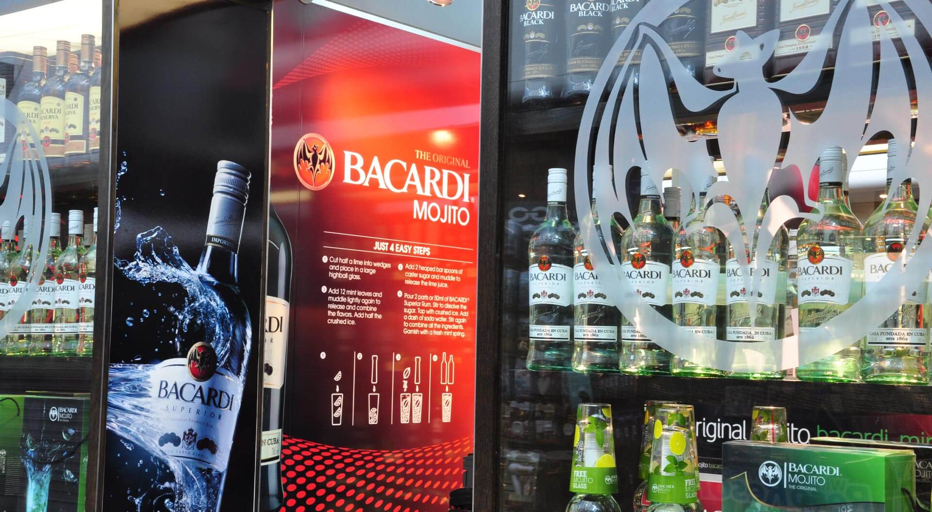 Bacardi Mojito Global Travel Retail, brand activation store entrance design at Charles de Gualle Airport Bacardi Mojito Global Travel Retail, brand activation store entrance design at Charles de Gualle Airport