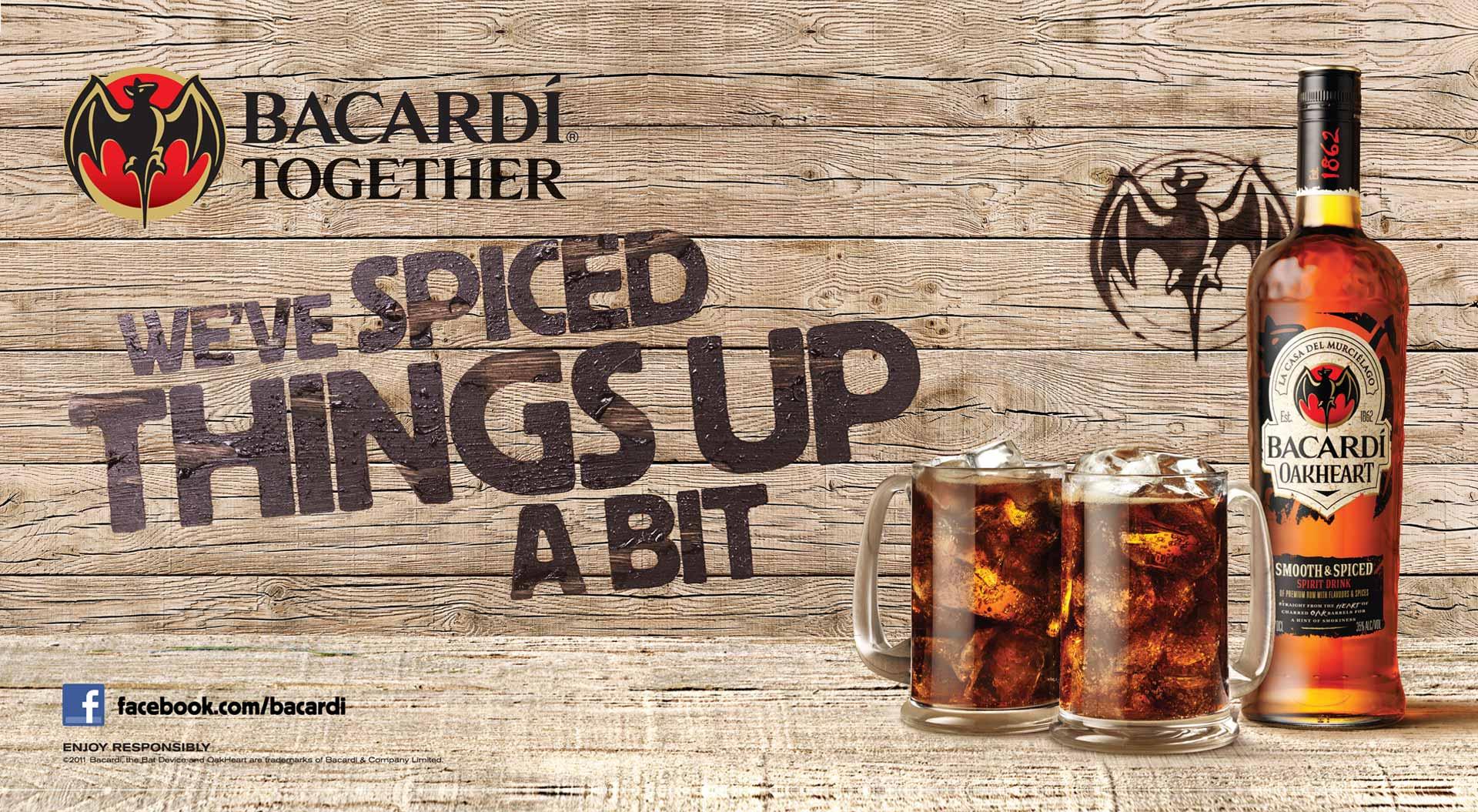 Bacardi Global Travel Retail, Oakheart brand experience graphics, we've spiced things up a bit brand identity and platform Bacardi Global Travel Retail, Oakheart brand experience graphics, we've spiced things up a bit brand identity and platform