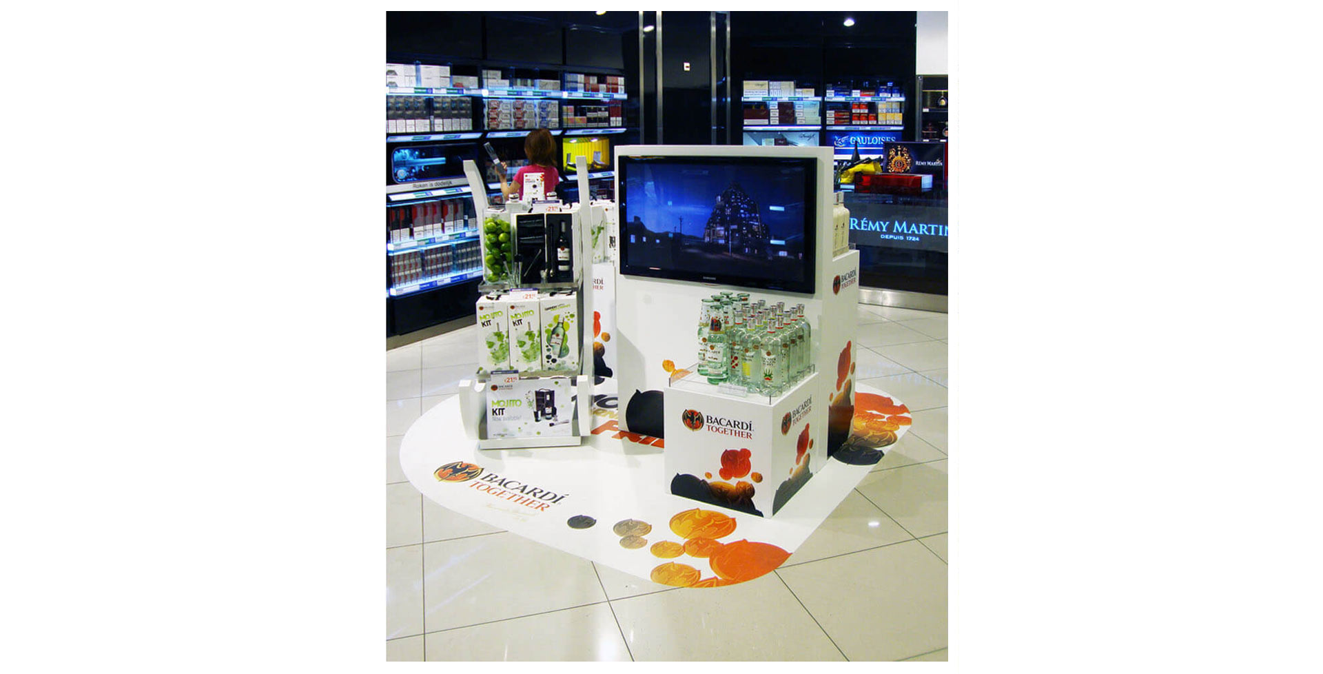 Bacardi Together brand identity Mojito garnish with mint and friends promotion campaigns for travel retail Bacardi Together brand identity Mojito garnish with mint and friends promotion campaigns for travel retail