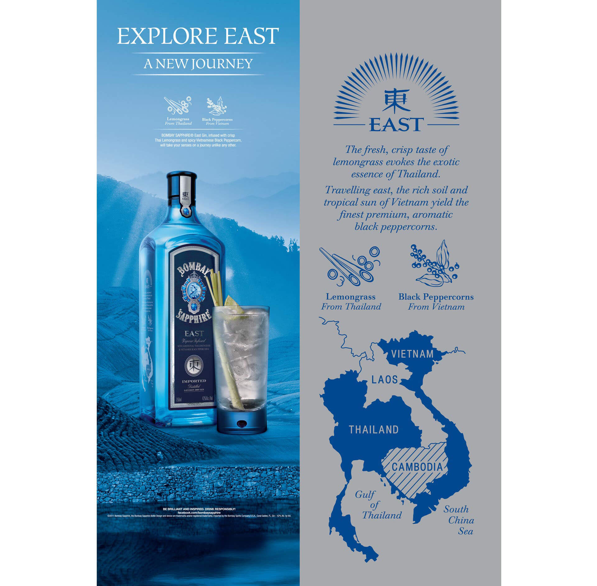 Bombay Sapphire East store branding and graphic photography for World Duty Free - Explore East a new journey Bombay Sapphire East store branding and graphic photography for World Duty Free - Explore East a new journey