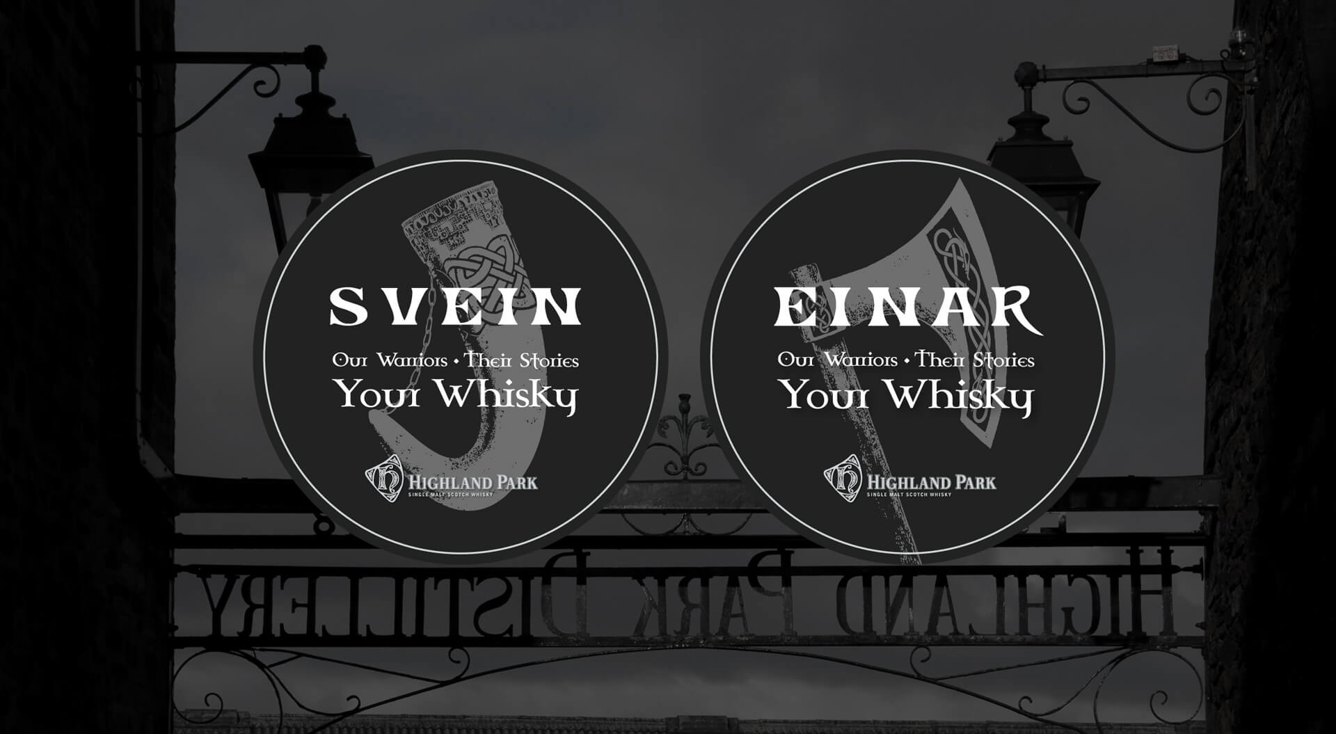 Highland Park Single Malt Scotch Whisky branding for Svein and Einar Highland Park Single Malt Scotch Whisky branding for Svein and Einar