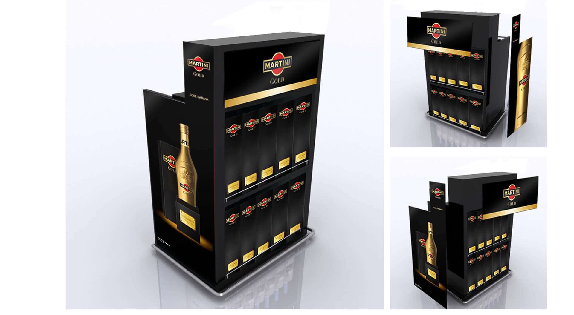 Martini Gold the new taste Dolce & Gabbana roller bar branding for Bacardi Global Travel Retail Martini Gold the new taste Dolce & Gabbana roller bar branding for Bacardi Global Travel Retail