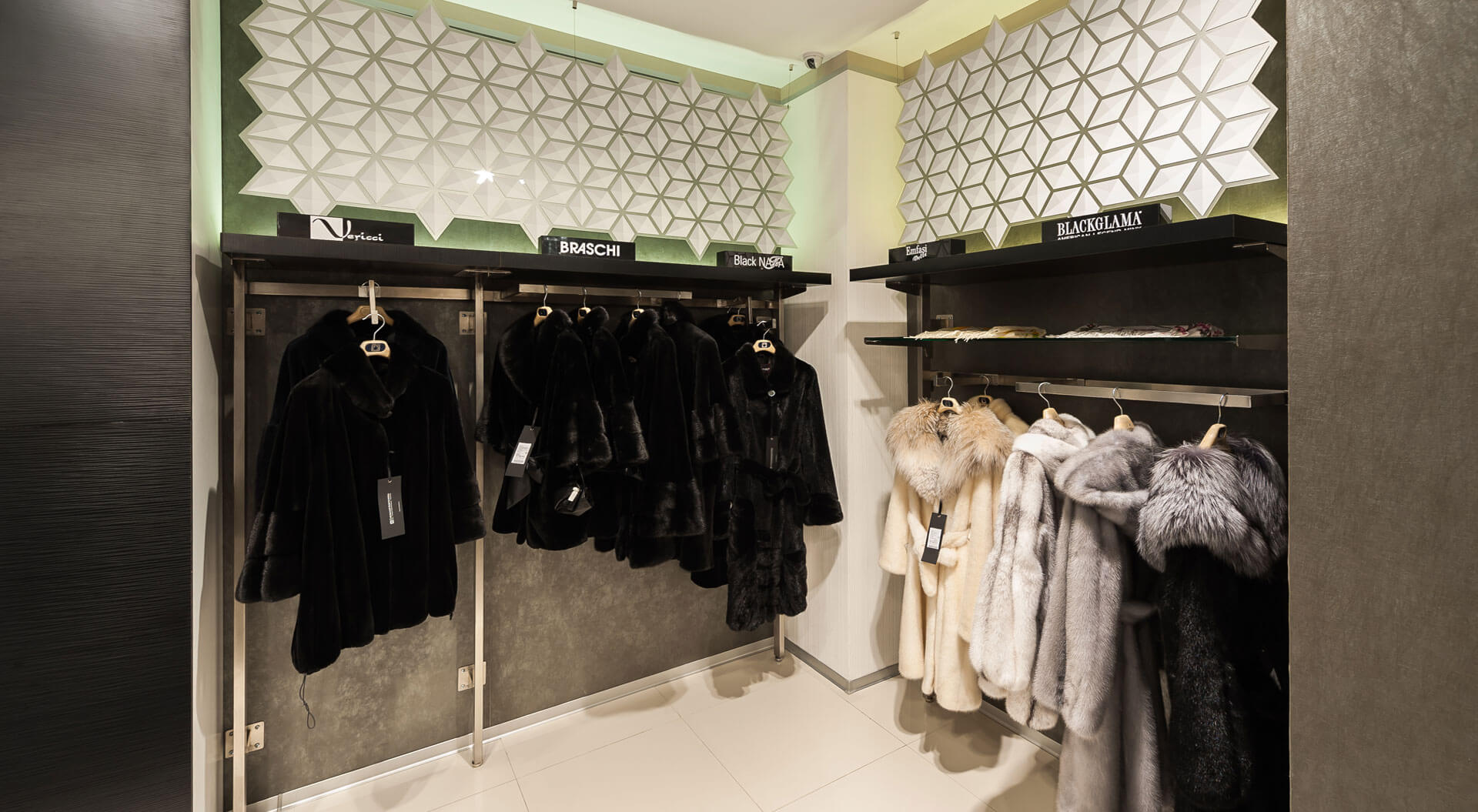 Snow Queen, Снежная королева, Russia fashion store retail interior design, merchandising and rebrand graphics for furs department Snow Queen, Снежная королева, Russia fashion store retail interior design, merchandising and rebrand graphics for furs department