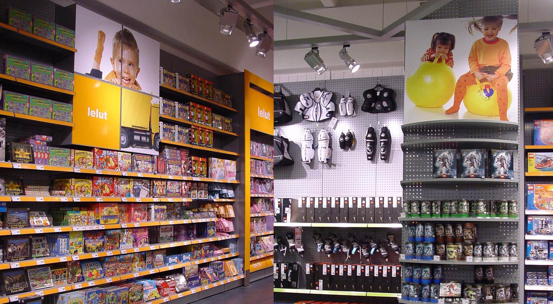 K CityMarket hypermarket Finland, children's toy department merchandising system and branding K CityMarket hypermarket Finland, children's toy department merchandising system and branding