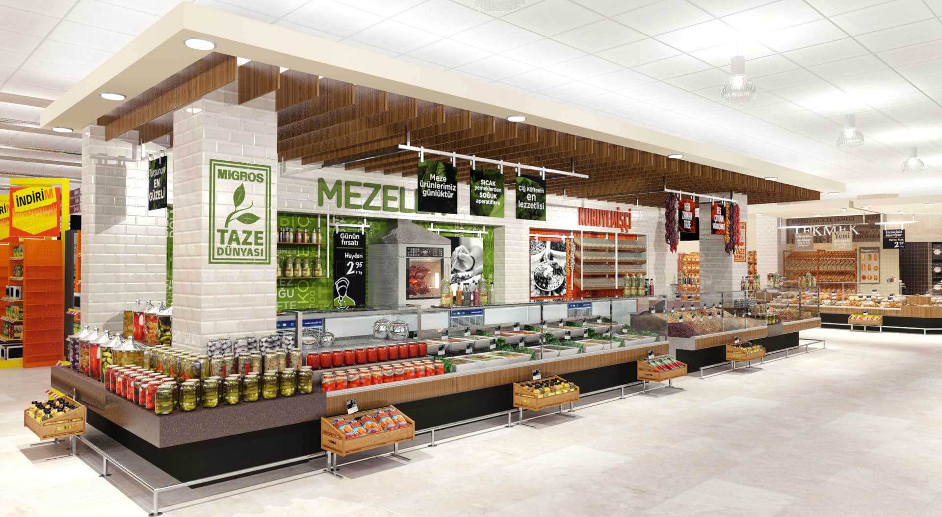 Visual of Migros Turkey supermarket delicatessan tratoria department store design and brand communications Visual of Migros Turkey supermarket delicatessan tratoria department store design and brand communications