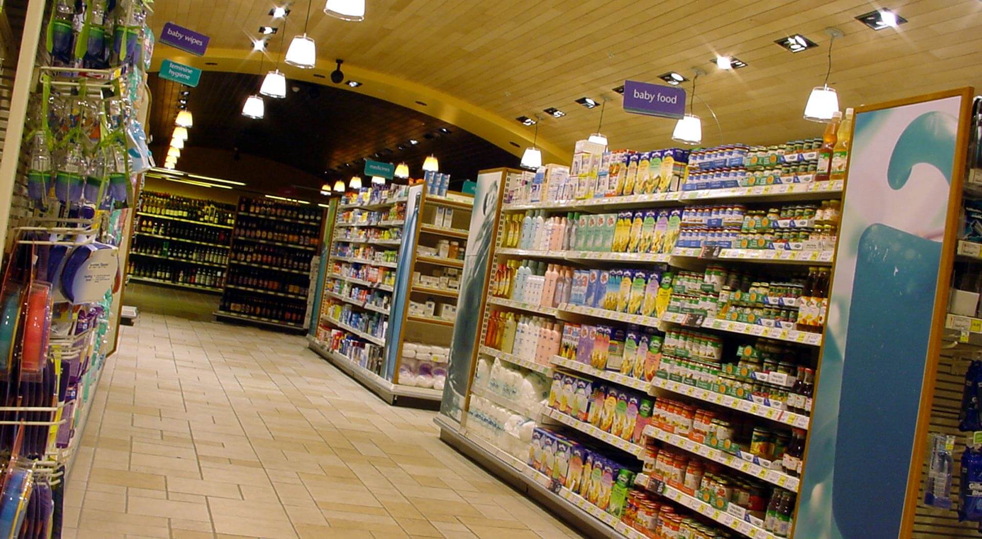 Safeway supermarkets interior store design for the inulgence zone health and beauty department merchandising display Safeway supermarkets interior store design for the inulgence zone health and beauty department merchandising display