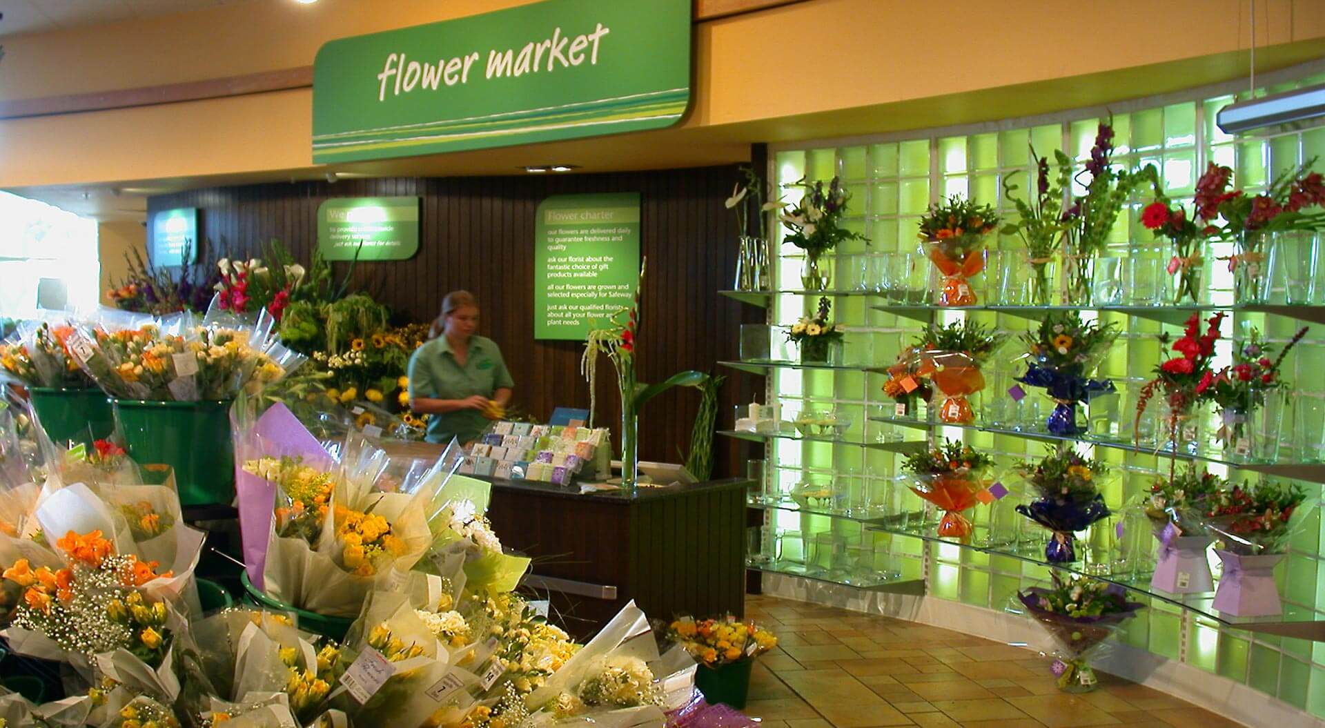 Safeway supermarket interior store design and branding for flower market Safeway supermarket interior store design and branding for flower market