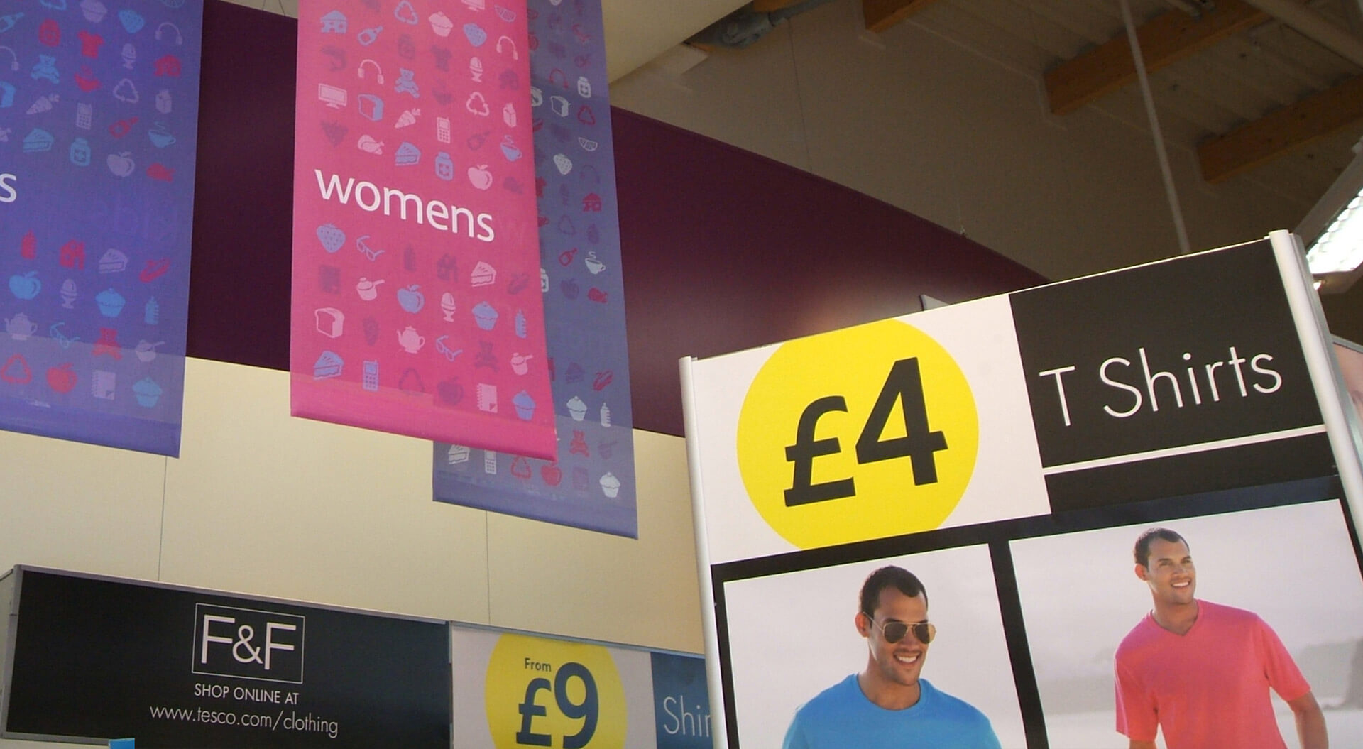 Tesco supermarket welshpool fashion department Florence and Fred, brand communications Tesco supermarket welshpool fashion department Florence and Fred, brand communications