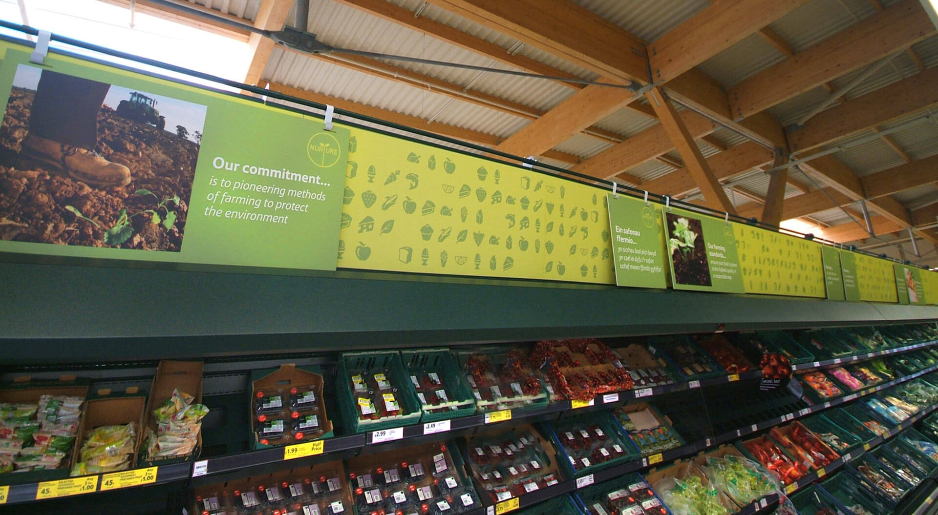 Tesco supermarket welshpool fruit and vegetable merchandising system and graphic communications Tesco supermarket welshpool fruit and vegetable merchandising system and graphic communications